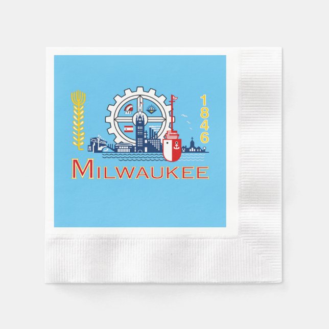 Milwaukee city flag napkin (Front)