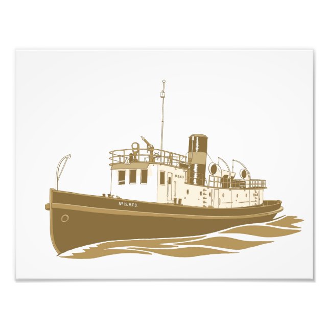 Milwaukee Fireboat 15 sepia Photo Print (Front)