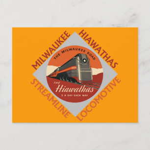 Milwaukee Hiawatha Railroad Postcard