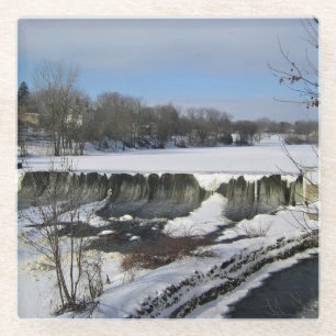 Milwaukee River, West Bend, Wisconsin Glass Coaster