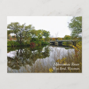 Milwaukee River, West Bend, Wisconsin Postcard