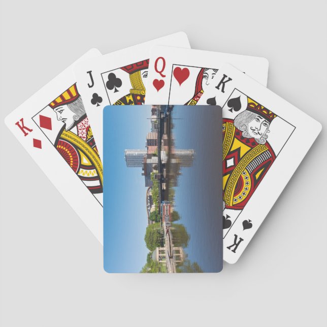 milwaukee riverfront and state street bridge  playing cards (Back)