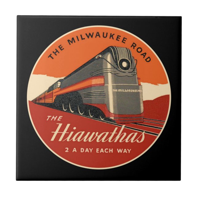 Milwaukee Road Hiawatha Train Tile (Front)