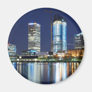 Milwaukee Skyline at Night Magnet