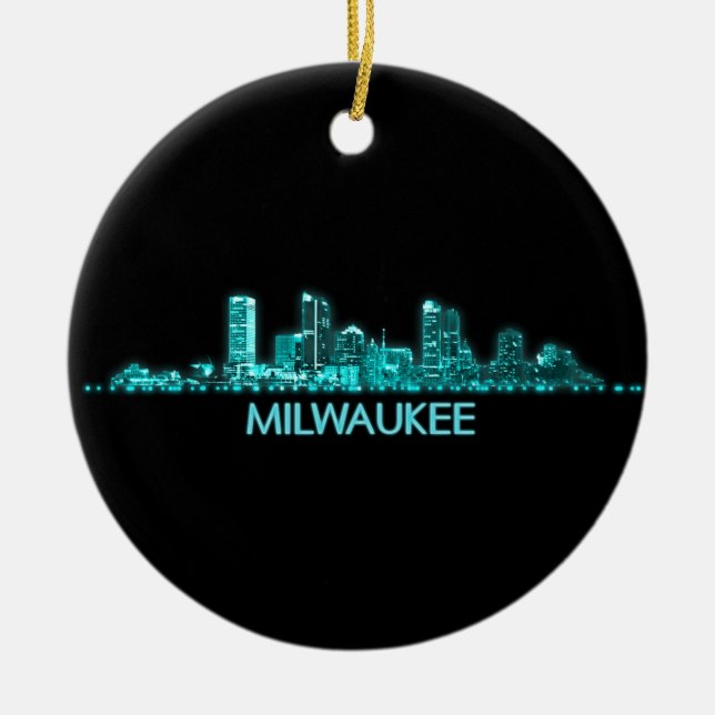 Milwaukee Skyline Ceramic Ornament (Front)