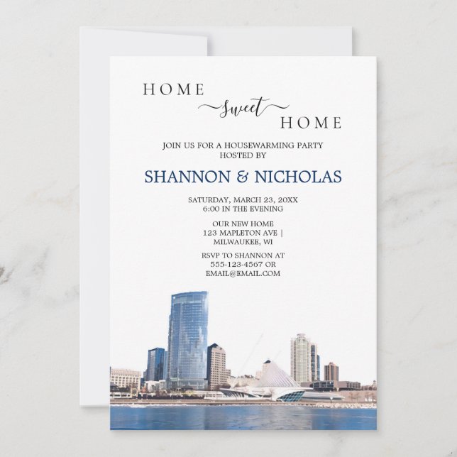 Milwaukee Skyline Housewarming Invitation (Front)