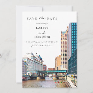 Milwaukee Skyline plat Enregistrer la carte Date