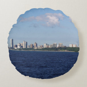 Milwaukee Skyline round pillow