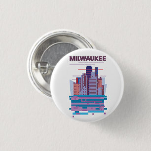Milwaukee Travel poster 1 Inch Round Button