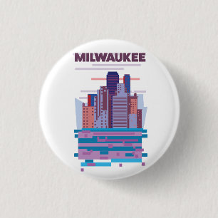 Milwaukee Travel poster 1 Inch Round Button