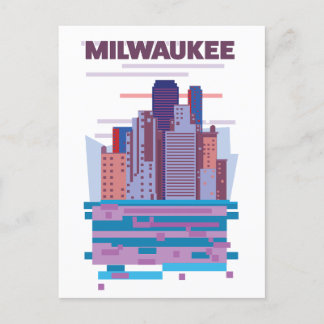 Milwaukee Travel poster Announcement Postcard