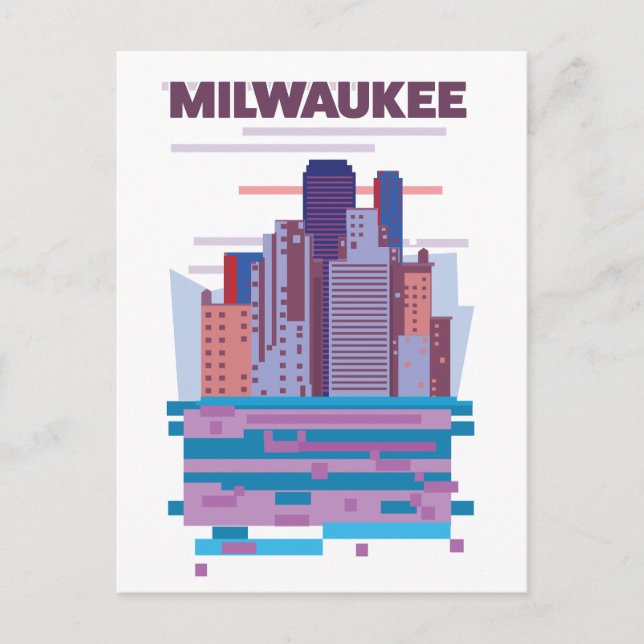 Milwaukee Travel poster Announcement Postcard (Front)