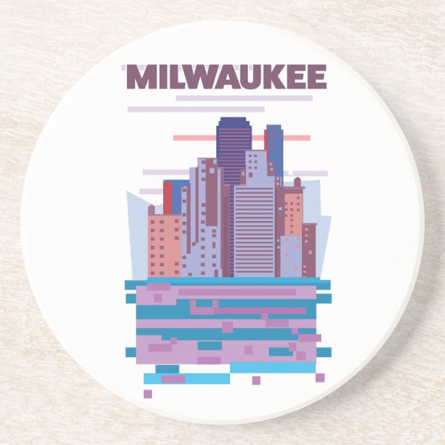Milwaukee Travel poster Coaster (Front)