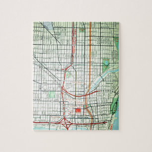 MILWAUKEE Vintage Map Jigsaw Puzzle