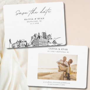 Milwaukee Wedding Modern Save the Date Invitation
