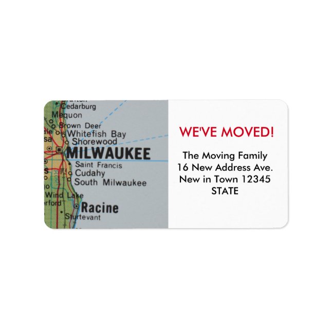 Milwaukee We've Moved label (Front)