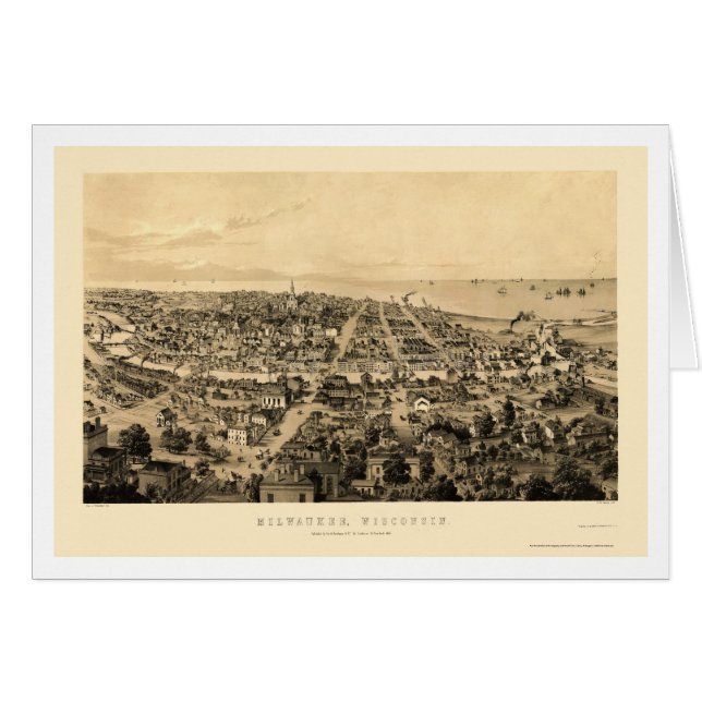 Milwaukee, WI Panoramic Map - 1854 (Front Horizontal)