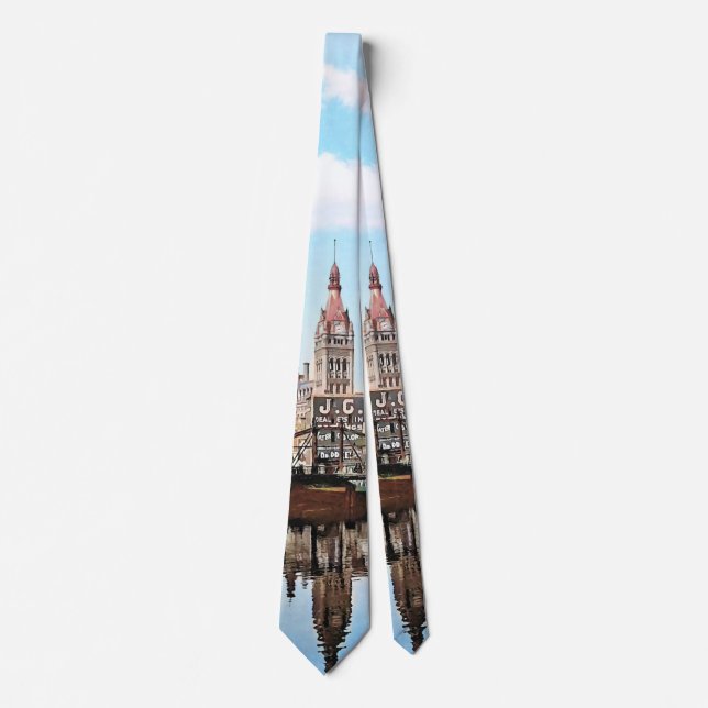 Milwaukee WI - River from Sycamore St, Milwaukee Tie (Front)