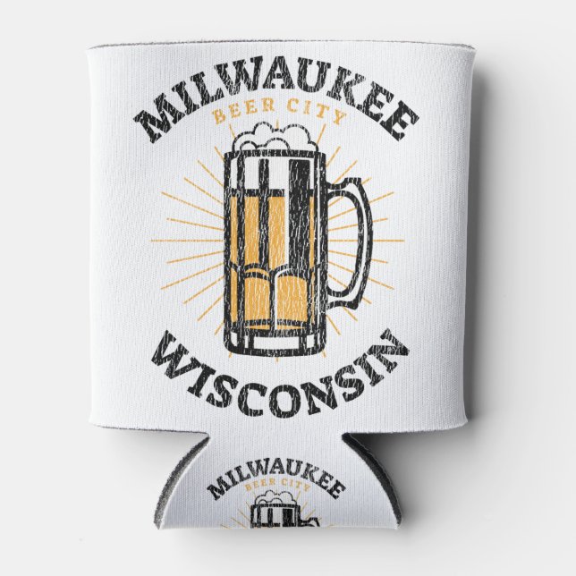 Milwaukee Wisconsin Beer City Can Cooler (Front)