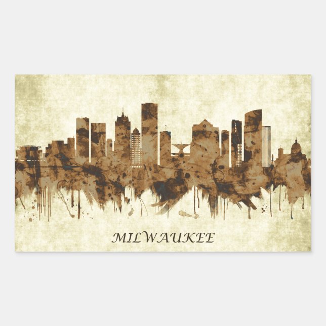 Milwaukee Wisconsin Cityscape Sticker (Front)