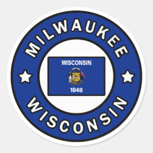 Milwaukee Wisconsin Classic Round Sticker