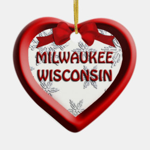 Milwaukee Wisconsin Coeur ornement de Noël