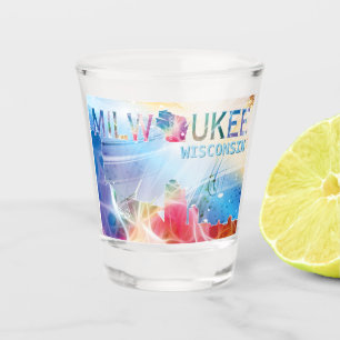 Milwaukee, Wisconsin - Colourful Design Shot Glass