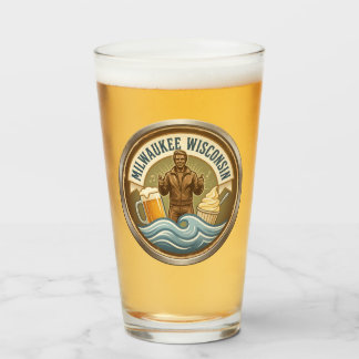 Milwaukee Wisconsin Emblem - Bronze Fonz  Glass