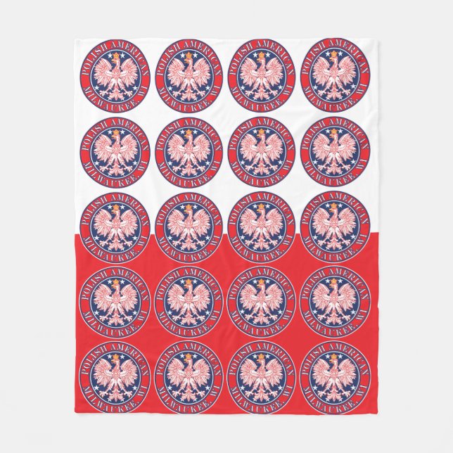 Milwaukee Wisconsin Polish Fleece Blanket (Front)