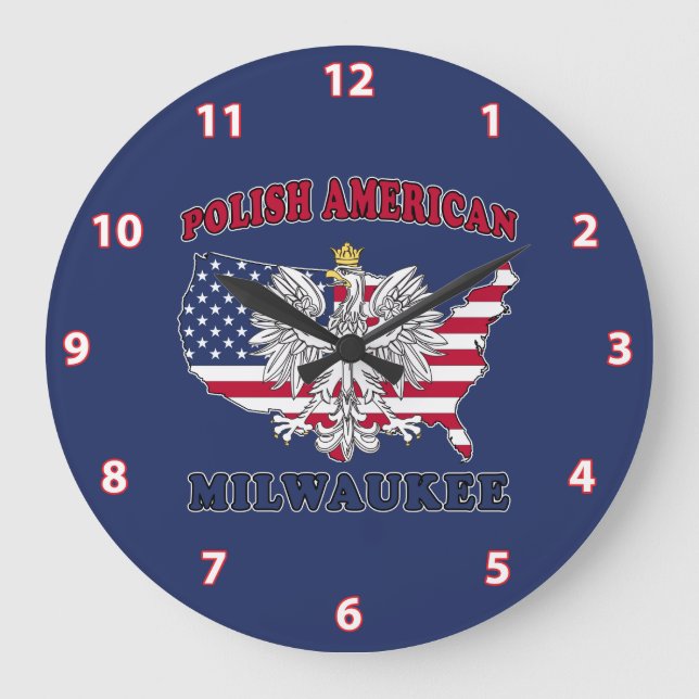 Milwaukee Wisconsin Polish Large Clock (Front)