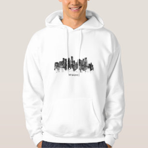 Milwaukee Wisconsin skyline BW Hoodie