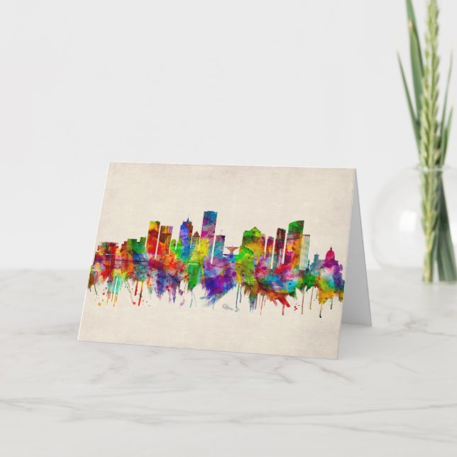 Milwaukee Wisconsin skyline Holiday Card (Front)