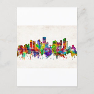 Milwaukee Wisconsin skyline Holiday Postcard
