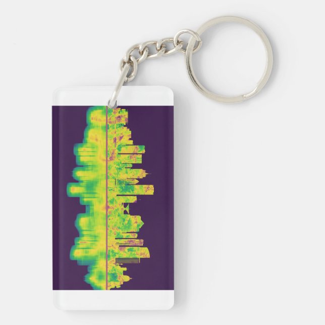 Milwaukee Wisconsin skyline Keychain (Back)