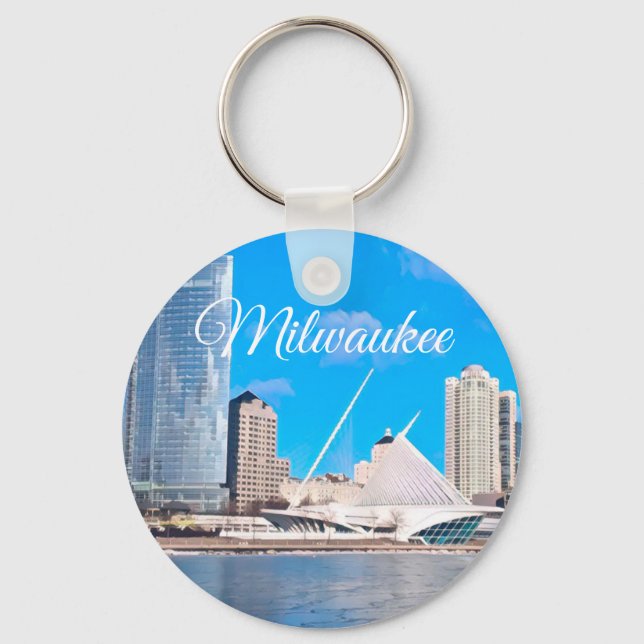Milwaukee Wisconsin Skyline Keychain (Front)