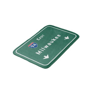 Milwaukee Wisconsin wi Interstate Highway Freeway Bath Mat