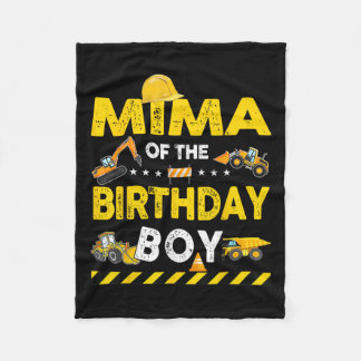 Mima Of The Birthday Boy Construction Worker Birth Fleece Blanket
