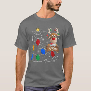 Mima Reindeer Lights Christmas Tree Cute Christma T-Shirt