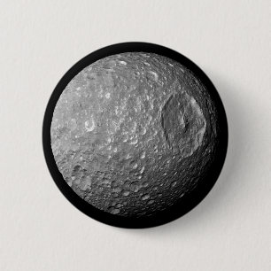 Mimas the Moon of Saturn from Cassini Spacecraft 2 Inch Round Button