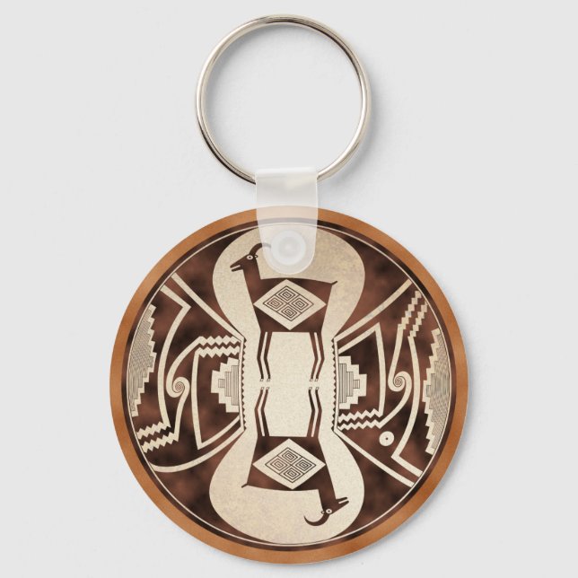 Mimbres Mirrored Sheep Keychain (Front)