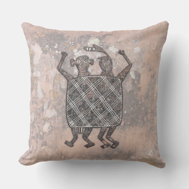 Mimbres Pottery Design "The Wedding Blanket" Throw Pillow (Front)