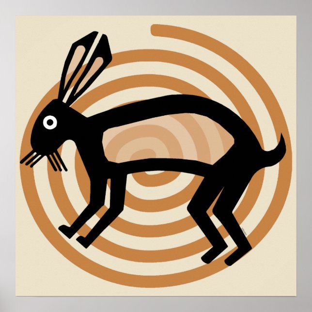 Mimbres Rabbit Art Poster (Front)