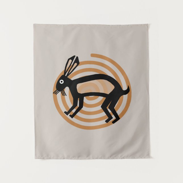 Mimbres Rabbit Art  Tapestry (Front)