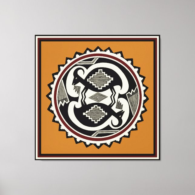 Mimbres Tribal Mt. Goats Canvas Print (Front)