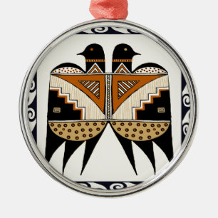 Mimbres Twin Birds Metal Ornament