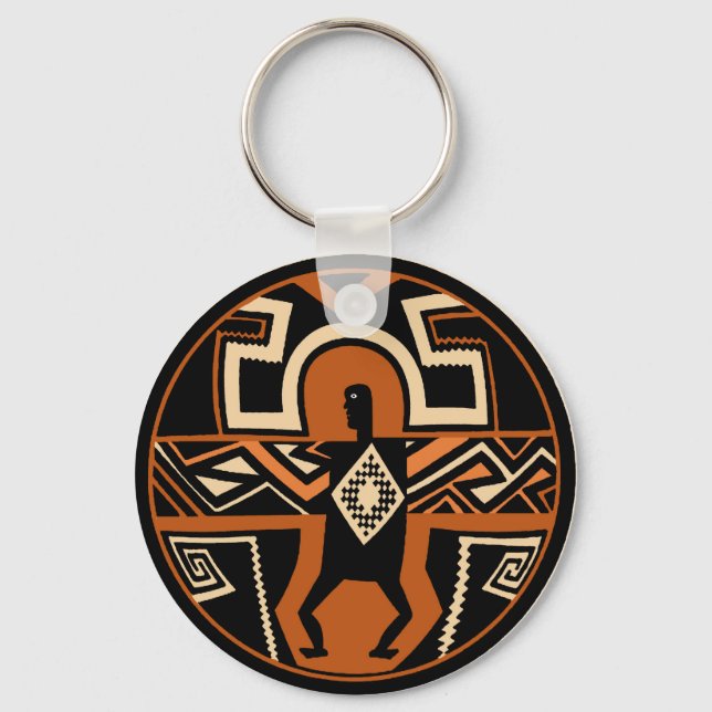 Mimbres Warrior Keychain (Front)