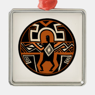 Mimbres Warrior Metal Ornament