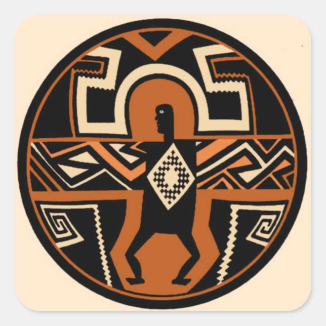 Mimbres Warrior Square Sticker (Front)