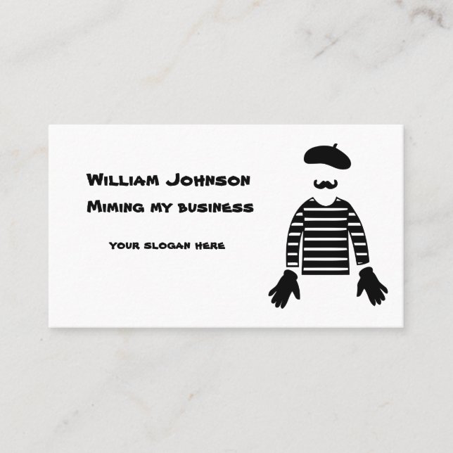 Mime Pantomime Miming My Business Business Card (Front)