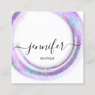 Mimetic Camouflage Abstract Fashion Pink White Squ Square Business Card